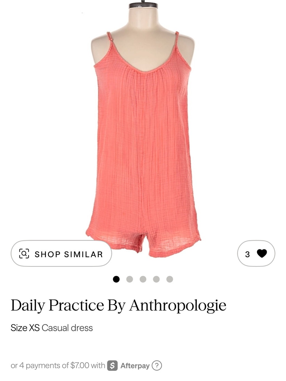Daily Practice Lightweight Coral Gauze Romper